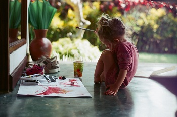 Little Girl Painting