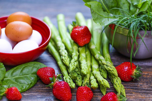 Strawberries Asparagus Eggs