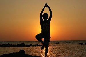 Yoga Pose in Sunset